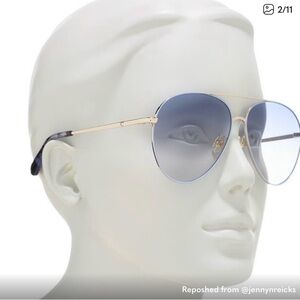 Kate Spade Gold Frame Blue Lens Sunglasses